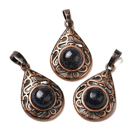 Synthetic Blue Goldstone Pendants G-H065-02R-19-1