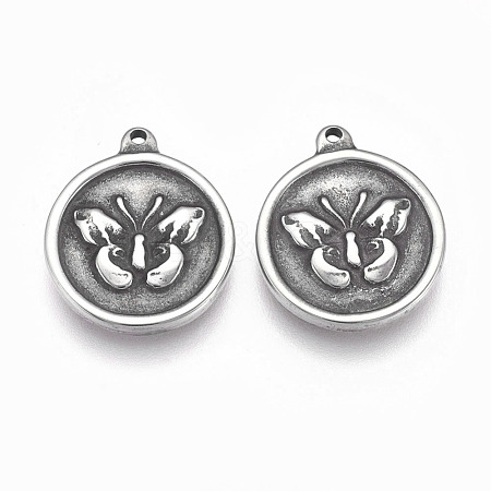 304 Stainless Steel Pendants STAS-O101-37AS-1