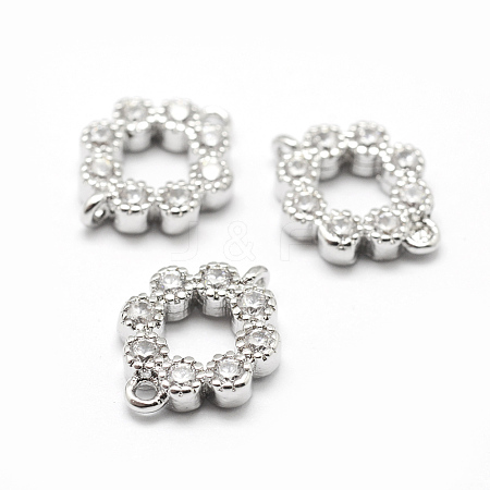 Brass Micro Pave Grade AAA Cubic Zirconia Links ZIRC-P071-14P-NR-1