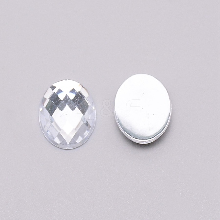 Acrylic Faceted Cabochons OACR-WH0025-13-1