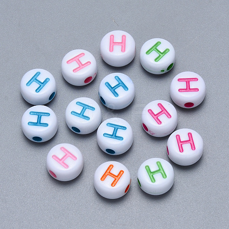 Craft Acrylic Horizontal Hole Letter Beads SACR-S201-11H-1