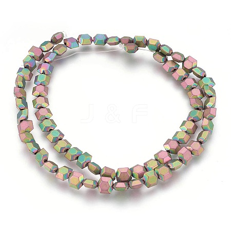 Electroplated Non-magnetic Synthetic Hematite Beads Strands G-P392-I06-1