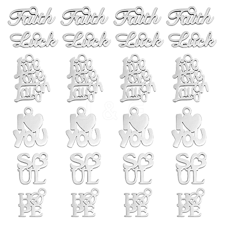 DICOSMETIC 36Pcs 6 Style 201 Stainless Steel Pendants STAS-DC0006-71-1