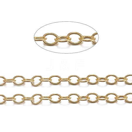 Brass Cable Chains X-CHC-CHC034Y-G-NF-1