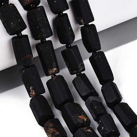 Natural Black Tourmaline Beads Strands G-N362-08A-01-1