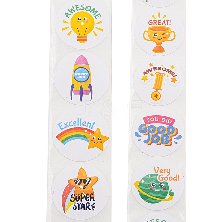 8 Styles Self-Adhesive Paper Cartoon Reward Stickers DIY-A049-01C-1