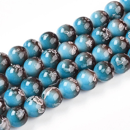 Baking Paint Glass Beads Strands DGLA-N008-10mm-07-1