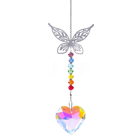 Faceted Heart Glass Suncatchers PW-WGADEF4-06-1