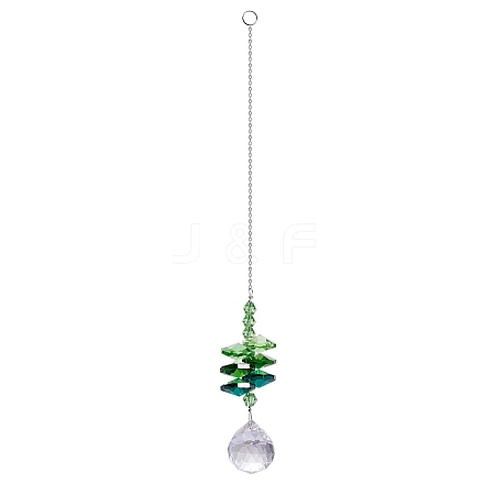 Glass Octagonal Beads Hanging Ornaments PW-WGDE37A-03-1