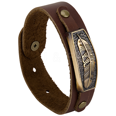 Adjustable Cowhide Leather Cord Bracelets for Women Men BJEW-WH20012-10AB-1