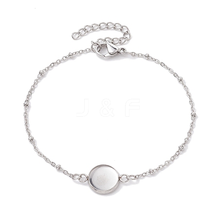 Tarnish Resistant 304 Stainless Steel Satellite Chain Bracelet Makings X-BJEW-JB10587-01-1