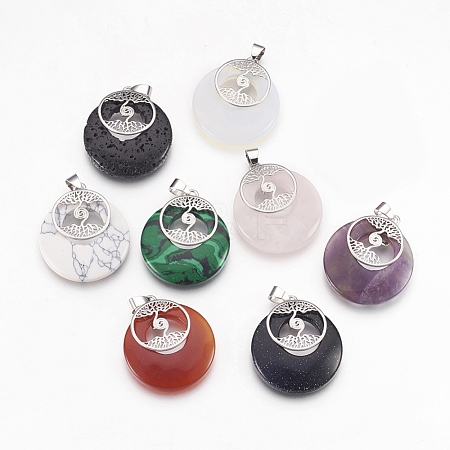 Natural & Synthetic Gemstone Pendants KK-F751-B-1