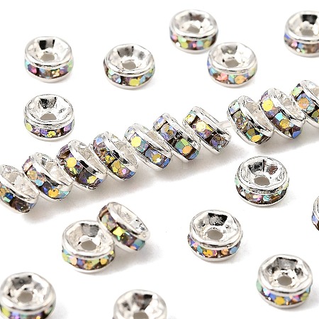 Brass Rhinestone Spacer Beads X-RB-A014-Z5mm-28S-NF-1