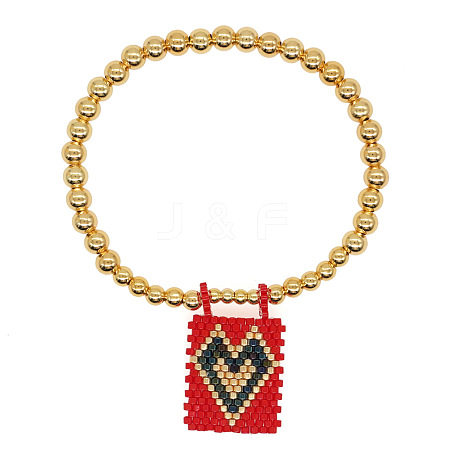 Bohemian Glass Seed Bead Charm Bracelets IW8477-11-1