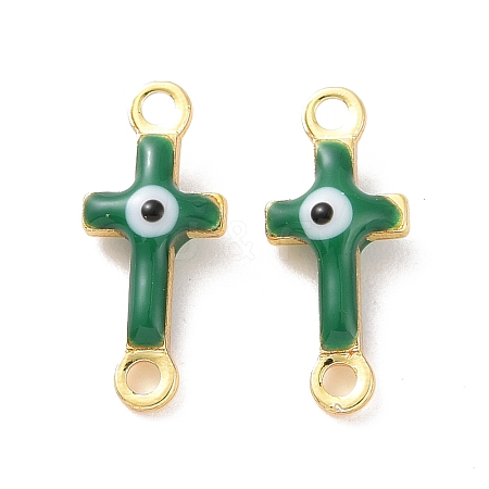 Brass Enamel Connector Charms KK-J302-08G-05-1