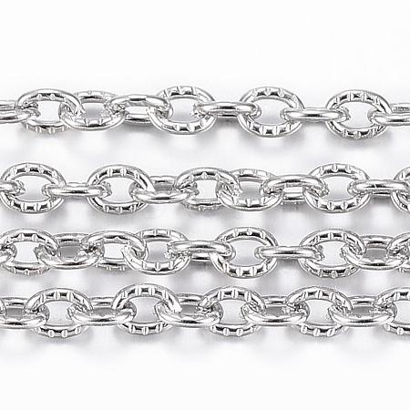 304 Stainless Steel Textured Cable Chains CHS-H012-01P-1