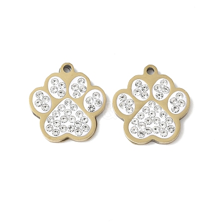 201 Stainless Steel Rhinestone Pendants STAS-V005-05G-02-1