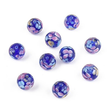 10Pcs Round Lampwork Beads LAMP-YW0001-60A-1