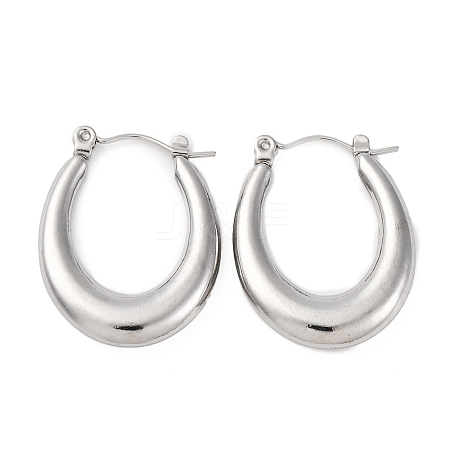 Non-Tarnish 304 Stainless Steel Chunky Oval Hoop Earrings for Women EJEW-F283-08P-1-1