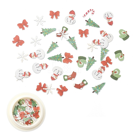 50Pcs Christmas Theme Paper Cabochons MRMJ-YW0001-069C-1