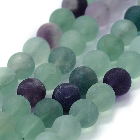 Natural Fluorite Beads Strands G-G763-13-6mm-1