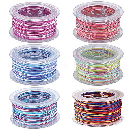 SUNNYCLUE 6 Rolls 6 Colors Segment Dyed Polyester Thread NWIR-SC0001-02-1