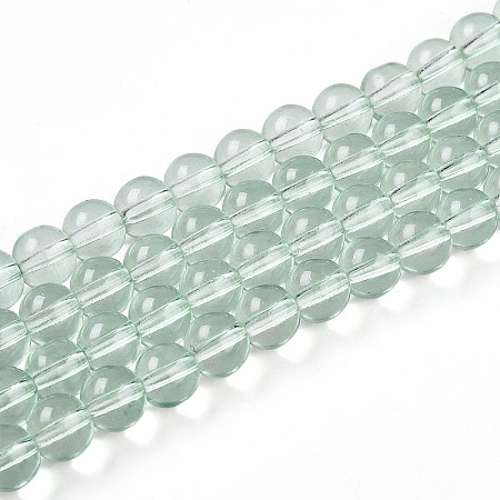 Baking Paint Transparent Glass Beads Strands DGLA-N006-8mm-08-1