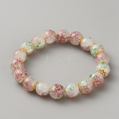 Plastic Beaded Stretch Bracelets BJEW-WH0032-012-1