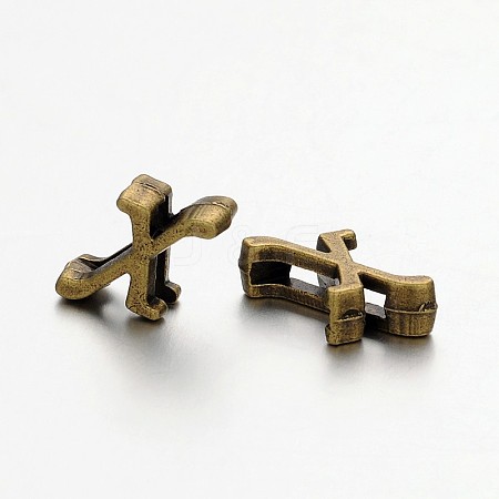 Tibetan Style Antique Bronze Plated Alloy Letter Slide Charms LS-PALLOY-J542-X-NF-1