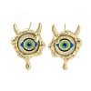 Rack Plating Eye Brass Stud Earrings EJEW-C108-08G-02-1