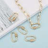 Brass Micro Pave Clear Cubic Zirconia Screw Carabiner Lock Charms ZIRC-T010-10-7