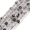 Natural Black Rutilated Quartz Beads Strands G-C009-C01-1