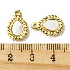 Ion Plating(IP) 304 Stainless Steel Pave Shell Teardrop Charms FIND-Z028-21G-3
