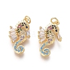 Golden Plated Brass Pendants X-ZIRC-L087-008G-1