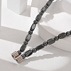 Round Cuboid Synthetic Non-Magnetic Hematite Beaded Necklaces NJEW-R020-05-3