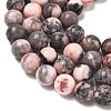 Natural Pink Zebra Jasper Round Bead Strands G-E334-10mm-11-7
