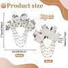 2Pcs Flower Polyester with Alloy wirh Glass with Plastic Ornament Accessories DIY-FG0006-69B-2