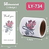 50Pcs Rectangle with Flower Thank You Paper Self-Adhesive Stickers AJEW-S084-01A-1