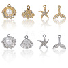 32Pcs 8 Styles Alloy Rhinestone Pendants FIND-SC0016-46-5