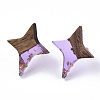 Transparent Resin & Walnut Wood Stud Earrings EJEW-N017-004A-A03-2