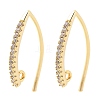 Brass Micro Pave Clear Cubic Zirconia Earring Hooks KK-G516-03G-1