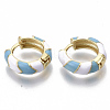 Brass Huggie Hoop Earrings EJEW-S209-04-4