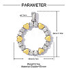 Brass Micro Pave Clear Cubic Zirconia Pendants CU-OY001-47P-02-2