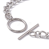 304 Stainless Steel Curb Chain Bracelet with Toggle Clasp for Women BJEW-E017-01P-3