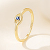 Evil Eye 925 Sterling Silver Micro Pave Cubic Zirconia Finger Rings for Women FS-WG42376-06-3