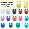 CRASPIRE 300pcs 15 Colors Blank Plastic Clothing Trouser Markers Colored Clothes Hanger Code Clip KY-CP0001-05-2