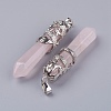 Natural Rose Quartz Big Pointed Pendants G-G738-A-39-2