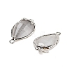 Cat Eye Faceted Teardrop Connector Charms G-B081-02P-04-2