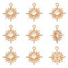 10Pcs Brass Micro Pave Cubic Zirconia Pendants KK-NB0003-94A-1