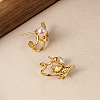 Brass Star Stud Earrings with Shell Pearl SG5479-3